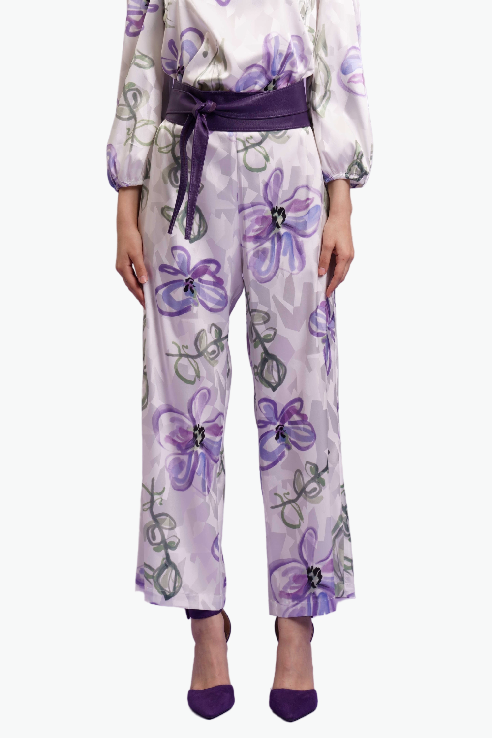 Nualy PANTALONE FANTASIA FIORI